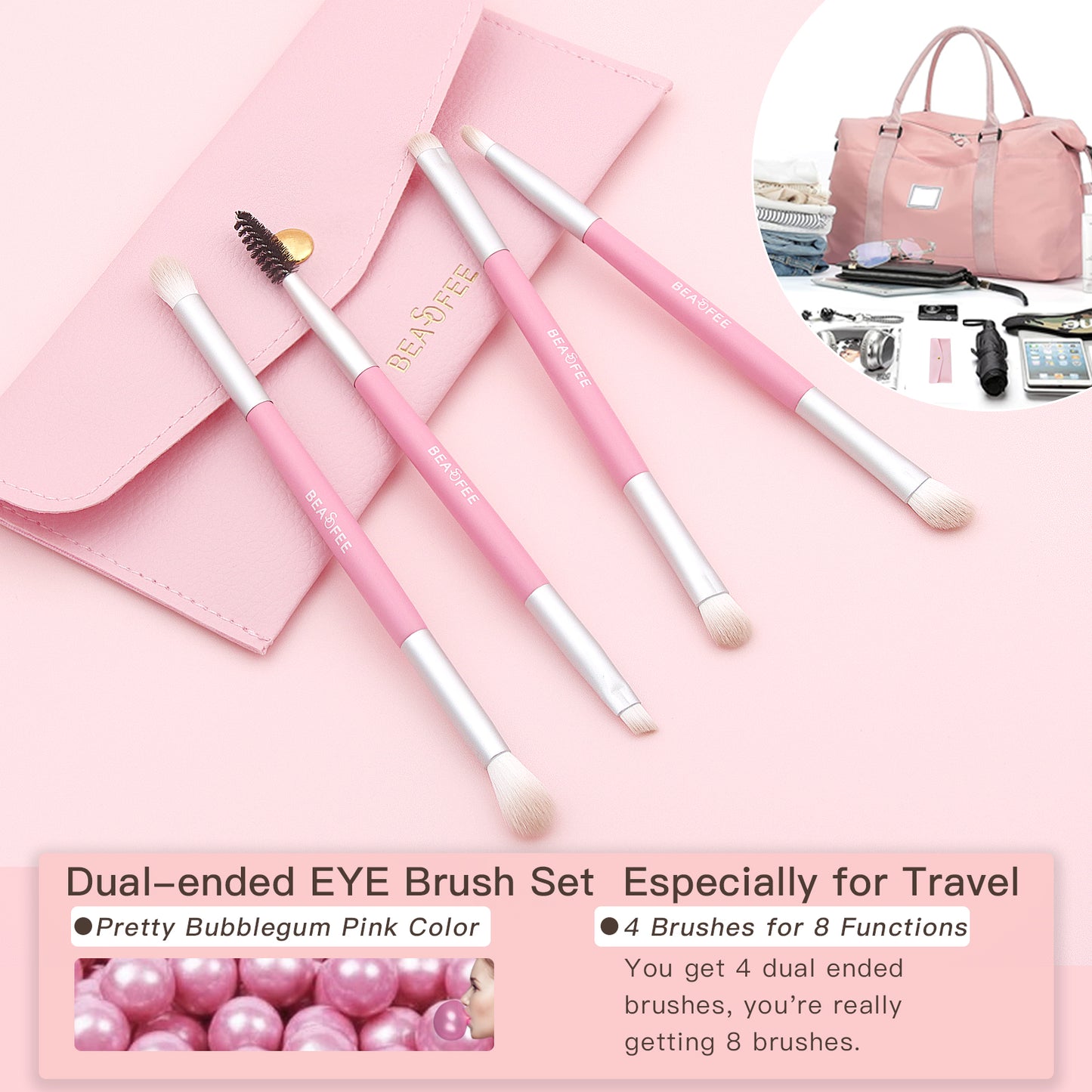 BEASOFEE Duo End Eyeshadow Brush Set